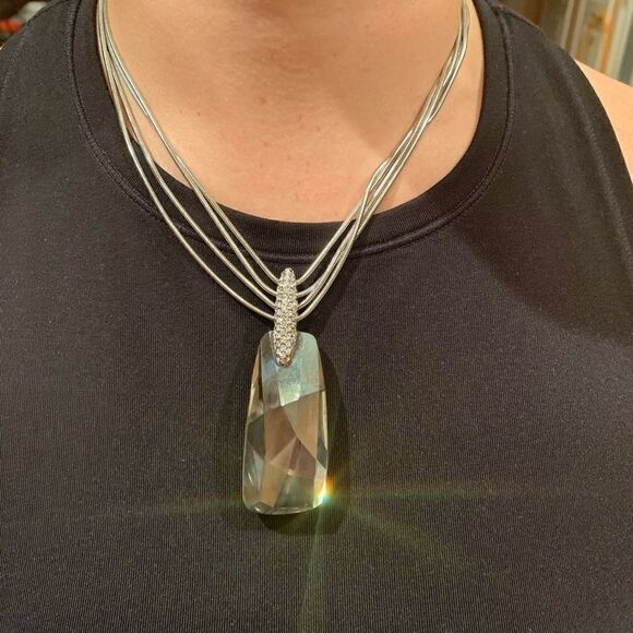 Swarovski crystal NWT three link chain necklace - Picture 4 of 8
